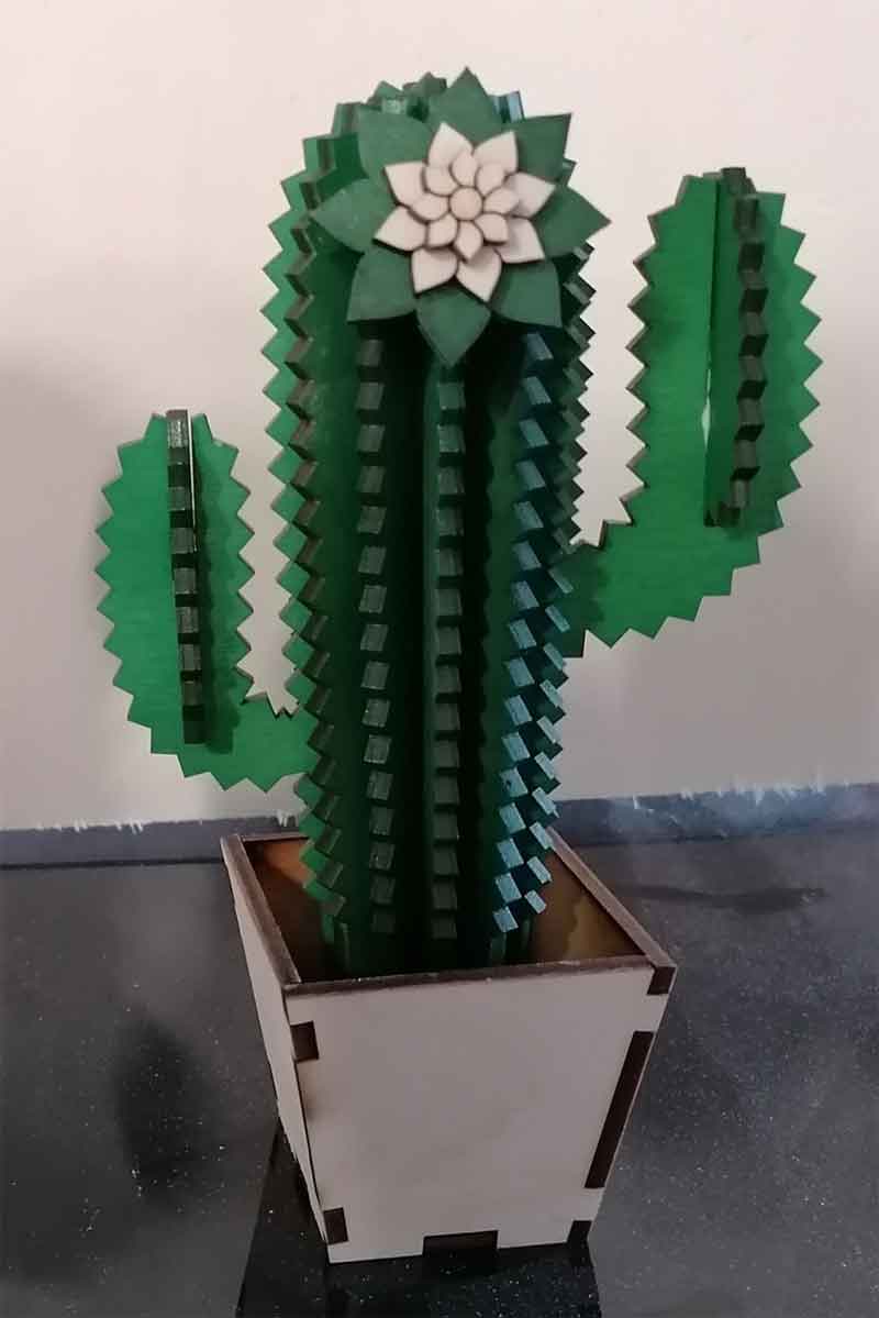 cactus finto legno
